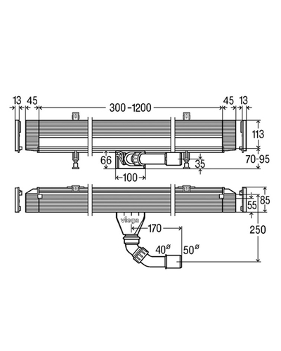 ᐉ Душевой трап Viega Advantix Wall drain Vario, высота 70 мм